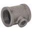 1-1/2" x 1-1/2" x 1/2" Black Reducing Tee