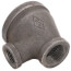 1-1/2" x 3/4" x 1/2" Black Reducing Tee