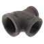 1-1/2" x 1" x 1-1/4" Black Reducing Tee