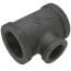 1-1/4" x 1-1/4" x 3/4" Black Reducing Tee