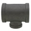 1-1/4" x 1-1/4" x 3/4" Black Reducing Tee