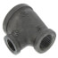 1-1/4" x 3/4" x 1/2" Black Reducing Tee