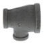 1-1/4" x 3/4" x 1/2" Black Reducing Tee