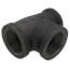 1-1/4" x 1" x 1-1/4" Black Reducing Tee