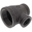 2" x 1-1/4" x 1" Black Reducing Tee
