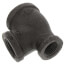2" x 1-1/4" x 1-1/2" Black Reducing Tee