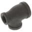 2" x 1-1/4" x 1-1/2" Black Reducing Tee