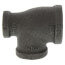 2" x 1-1/4" x 1-1/2" Black Reducing Tee