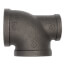 2" x 1-1/4" x 2" Black Reducing Tee