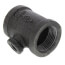 3" x 3" x 1-1/4" Black Reducing Tee