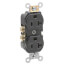 Commercial Grade Duplex Receptacle w/ Indented Face, 2P, 20A, NEMA 5-20R - Black (125V)