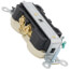 Commercial Grade Duplex Receptacle w/ Indented Face, 2P, 20A, NEMA 5-20R - Ivory (125V)