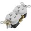 Commercial Grade Duplex Receptacle w/ Self Grounding Clip, Back or Side Wire, 20A, NEMA 5-20R - White (125V)