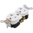 Commercial Grade Duplex Receptacle w/ Self Grounding Clip, Back or Side Wire, 20A, NEMA 5-20R - White (125V)