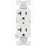 Commercial Grade Duplex Receptacle, 20A, 2P, 3W, Back & Side Wire, NEMA 5-20R - White (125V)