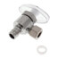 1/2" PEX Crimp x  3/8" OD Comp. Angle Stop Valve, Multi-Turn, Lead Free (Chrome Plated)