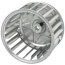 Galvanized Steel Double Inlet Replacement Blower Wheel for Reznor, CCW (3-3/4" Diameter x 3-1/2" Width, 5/16" Bore)