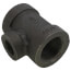 1-1/4" x 1-1/4" x 3/4" Extra Heavy Black Reducing Tee