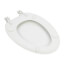 White Standard Molded Wood Seat, Elongated Closed Front w/ Cover