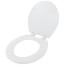 Deluxe Molded Wood Round Toilet Seat w/ Heavy Duty Plastic Hinge - White