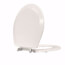 Deluxe Molded Wood Round Toilet Seat w/ Chrome Hinge - White