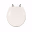 Deluxe Molded Wood Round Toilet Seat w/ Chrome Hinge - White