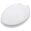 Deluxe Molded Wood Elongated Toilet Seat w/ Heavy Duty Plastic Hinge - White