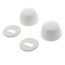 Round White Bolt Cap w/ Washer (box of 50 pairs)
