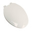 Builder Grade Plastic Elongated Toilet Seat w/ Factory-Installed "Living" Hinge - White