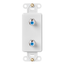 Decora Insert, Two F-Connector Couplers (White)