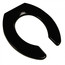 Black Deluxe Commercial Elongated Anti Microbial Plastic Toilet Seat, Check Hinge, Open Front Less Cover