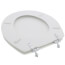 Deluxe Molded Round Wood Toilet Seat w/ Brushed Nickel Hinges - White