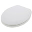 Deluxe Molded Round Wood Toilet Seat w/ Brushed Nickel Hinges - White
