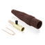 16 Series Taper Nose Cam-Type Male Plug, Contact & Insulator, Detachable, Crimp Tube Termination, 3/0 4/0 AWG, 400A Max, Type 3R When Mated (Brown)