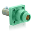 18 Series Cam-Type Female Panel Mount Receptacle, 90-Degree, 2/0 4/0 AWG, 400A Max (Green)