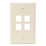 Single-Gang Quickport, Wallplate, 4-port (Light Almond)