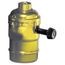 Lampholder, Incandescent, Medium Base, Aluminum Shell, Removable Turn Knob, Single Circuit, Brass