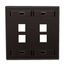 Dual-Gang Quickport, Wallplate w/ ID Windows, 4-port (Black)