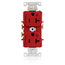 Duplex Receptacle Outlet, Two Outlets Marked "controlled", Smooth Face, 20A, 125V Back Or Side Wire, NEMA 5-20r, 2-pole, 3-wire, Self-grounding (Red)