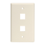 Single-Gang Quickport, Wallplate For LaRGe Connectors, 2-port (Light Almond)