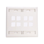 Dual-Gang Quickport, Wallplate w/ ID Windows, 8-port (White)
