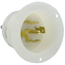 30A, 120/208V 3-Phase Y, NEMA L21-30P, 4P, 5W, Flanged Inlet Locking Receptacle, Grounding (White)