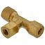 (64-4) 1/4" OD Brass Compression Tee, Lead Free