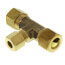(64-664) 3/8" x 3/8" x 1/4" OD Brass Compression Tee, Lead Free