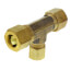 (64-664) 3/8" x 3/8" x 1/4" OD Brass Compression Tee, Lead Free