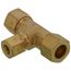 (64-664) 3/8" x 3/8" x 1/4" OD Brass Compression Tee, Lead Free