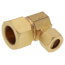 (65-106) 5/8" x 3/8" OD Brass Compression Elbow, Lead Free