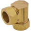 (65-14) 7/8" OD Brass Compression Elbow, Lead Free