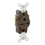 Single Receptacle Outlet,  Smooth Face, 15A, 250V Side Wire, NEMA 6-15R, 2-Pole, 3-Wire, Self-Grounding (Brown)