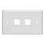 2-port Horizontal Wallplate (White)